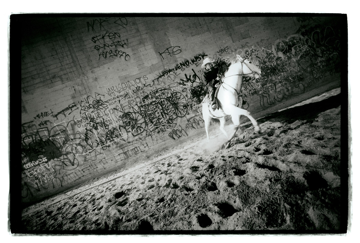 On his days off, D’ihigi rides his horses south along the L.A. River as far as the Long Beach Boulevard bridge and beyond
